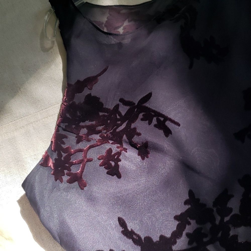 JNY Dress Womens 14 Dark Velvet Burnout Sheer Tiered Whimsigoth Grunge Hoco - Picture 9 of 10